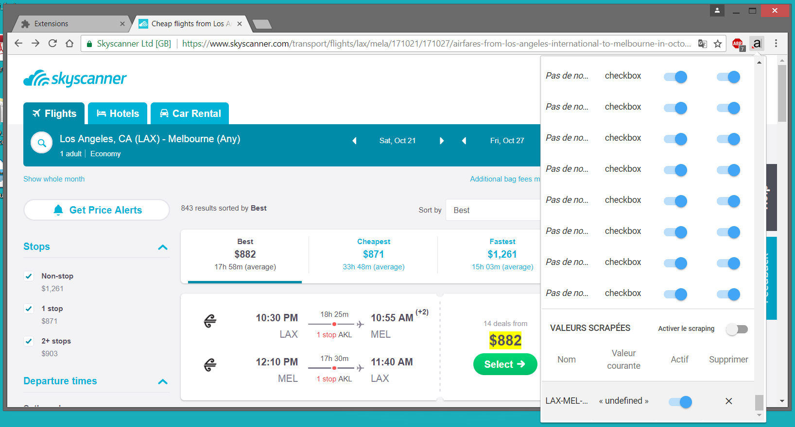  Previewing the old price of a flight 